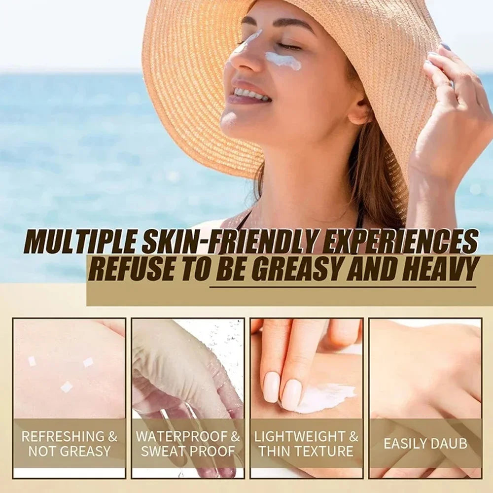 SPF50+ Sunscreen Korean Rice Probiotic Solar Blocker Skin Whitening Cream Anti UV Sun Block Facial Mild Moisturizer Serum 50ml