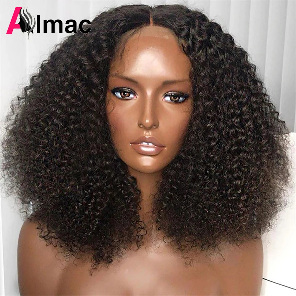 250% Density Afro Kinky Curly Human Hair Wigs For Women Indian 13x4 Lace Frontal Wig 4x1 T Part Wig With Transparent Lace Remy