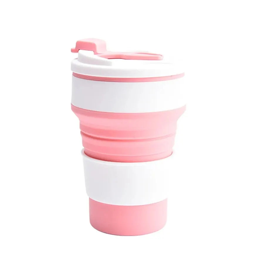 350ML Food-Grade Silicone Folding Cup, With Lid, Reusable Portable Coffee Cup, Hot Drink ,Suitable For Travel And Camping