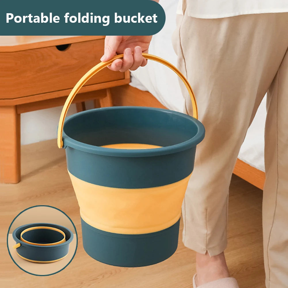 5/10/17L Portable Folding Bucket  Multifunctional Thickened Silicone Bucket for Car Washing and Fishing  Camping Folding Bucket