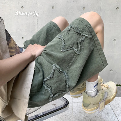 2024 Summer Shorts Men Loose spodenki meskie Vintage Denim Basic SimpleHot Sale High Waist Leisure Ulzzang Streetwear Short