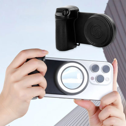 For Magsafe Bluetooth-Compatible Shutter Phone Hand Grip Camera Handle Grip Selfie Stablizer Selfie Handle for iPhone 16 15 Vlog