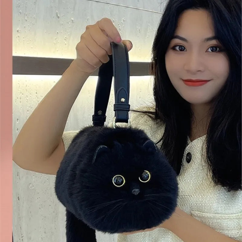 Plush Cute Cat Bag Women