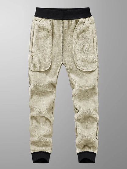 Pantalon de survêtement d'hiver pour hommes, épais et chaud, en polaire, jogging, vêtements de sport, poches zippées, pantalon de survêtement décontracté en coton, grande taille 6XL 7XL 8XL