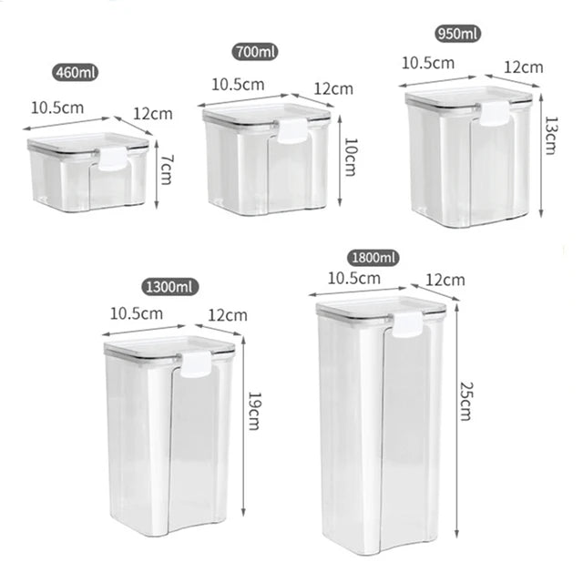 Sealed Jars Kitchen Grain Storage Organizer Large Tank Plastic Moisture-proof Storage Box Household Seasoning Jars Set