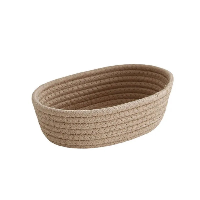 면 끈 수납함 Nordic Cotton Rope Woven Storage Baskets Organize Boxs Desktop Sundries Organize Basket Sundries Key Cosmetics Storage