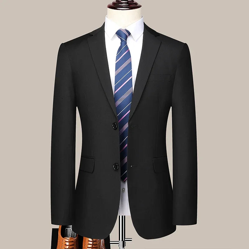 2024 Two-button Suit for Men (suit + Trousers) Handsome Slim-fit Business Professional Work Formal Two-piece Set  S-6XL