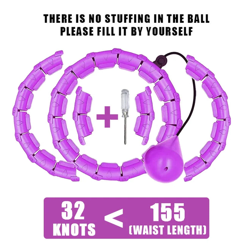 Ultimate Weighted Fitness Hoop: Detachable Knots for Abdomen Weight Loss & Massage - Perfect for Adults & Kids!