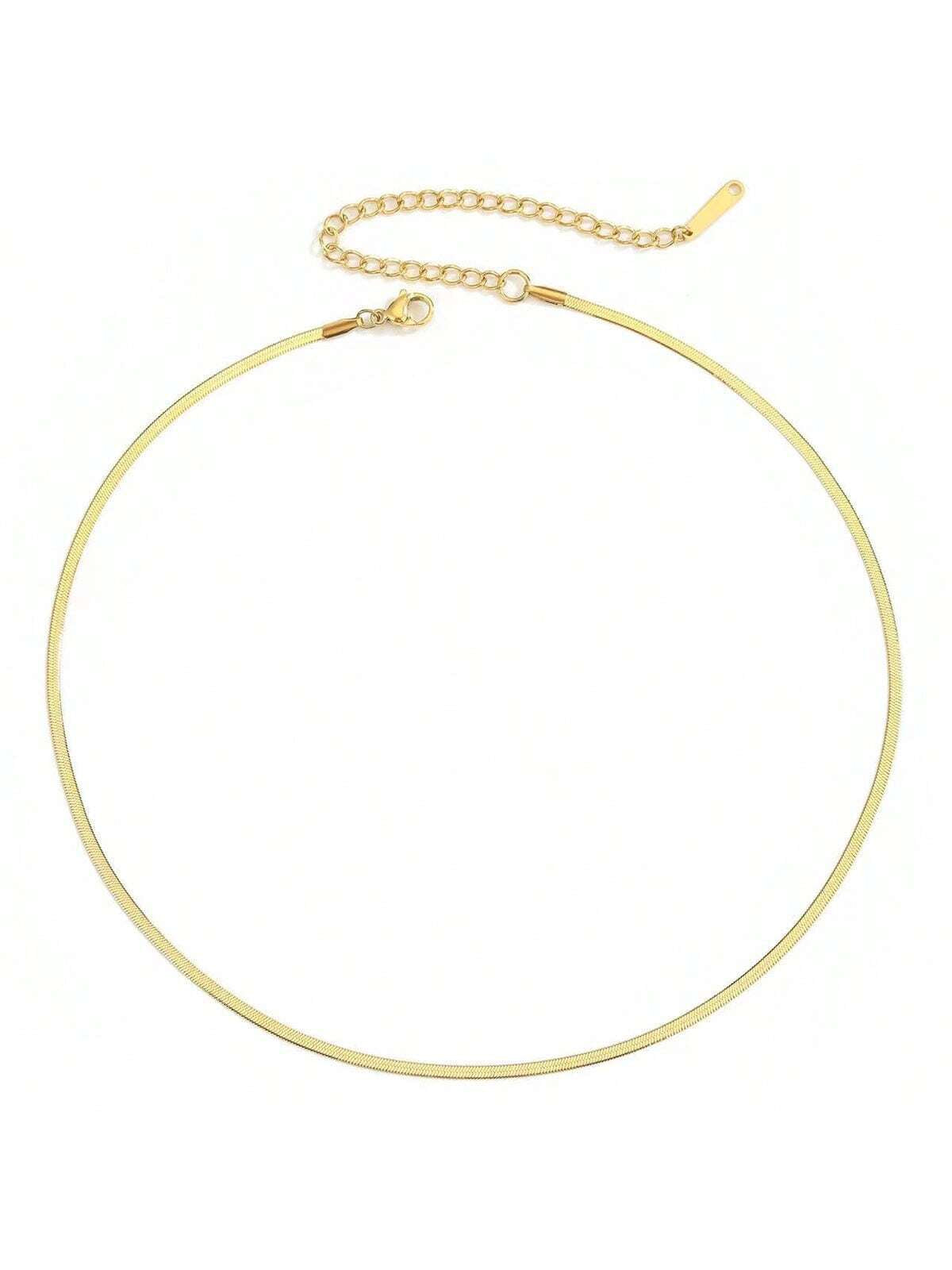 1Pc Fashionable Delicate and Simple Stainless Steel Chain Necklace